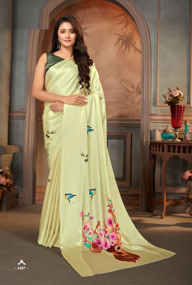 Maira 4300 Series New Exclusive Wear Designer Satin Crepe Saree Collection
